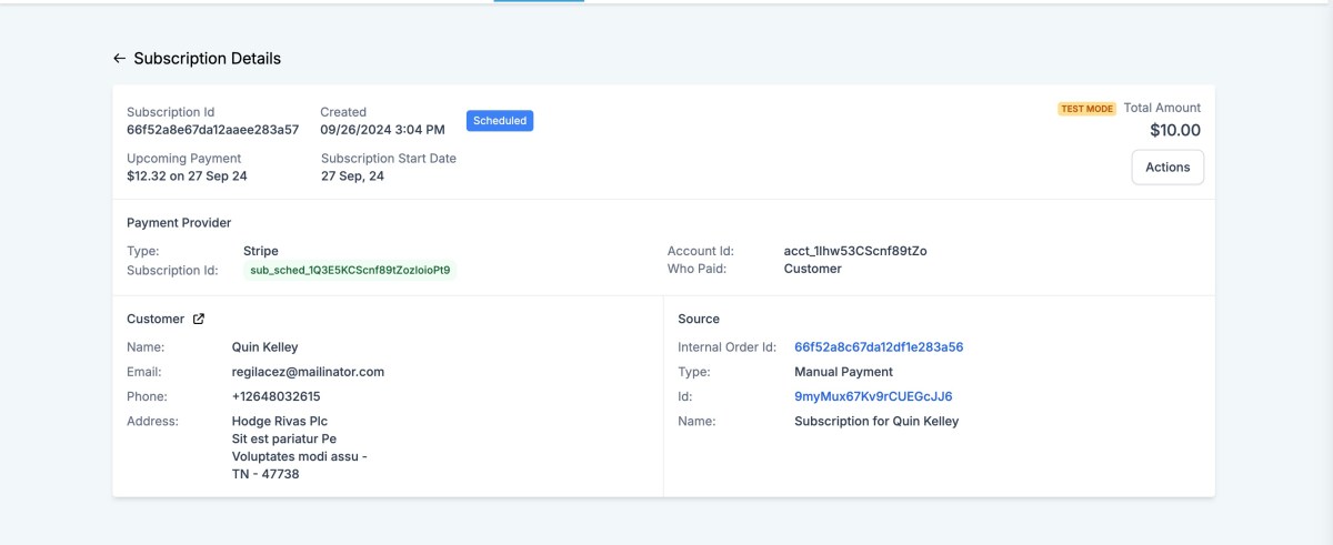 Create or Schedule Subscriptions and Send Invoice within Contact Details Page 7 Screenshot 2024-09-26 at 3
