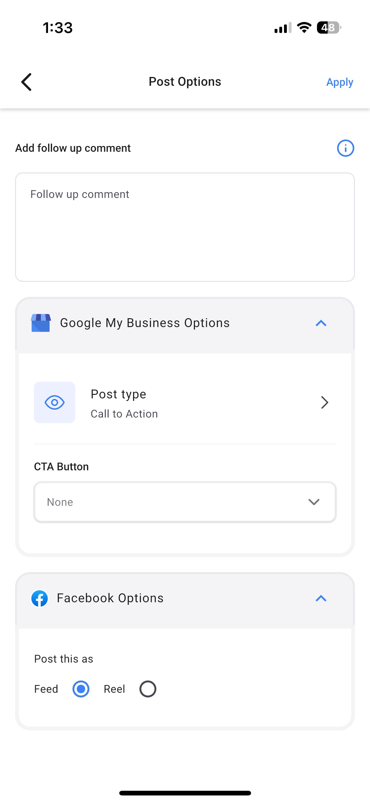 Social Planner for the GHL Mobile App v3.88.1 (and higher) 8 create-customize post