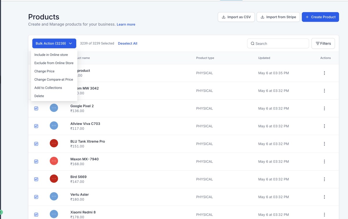 Bulk Actions on the Product Page 3 image