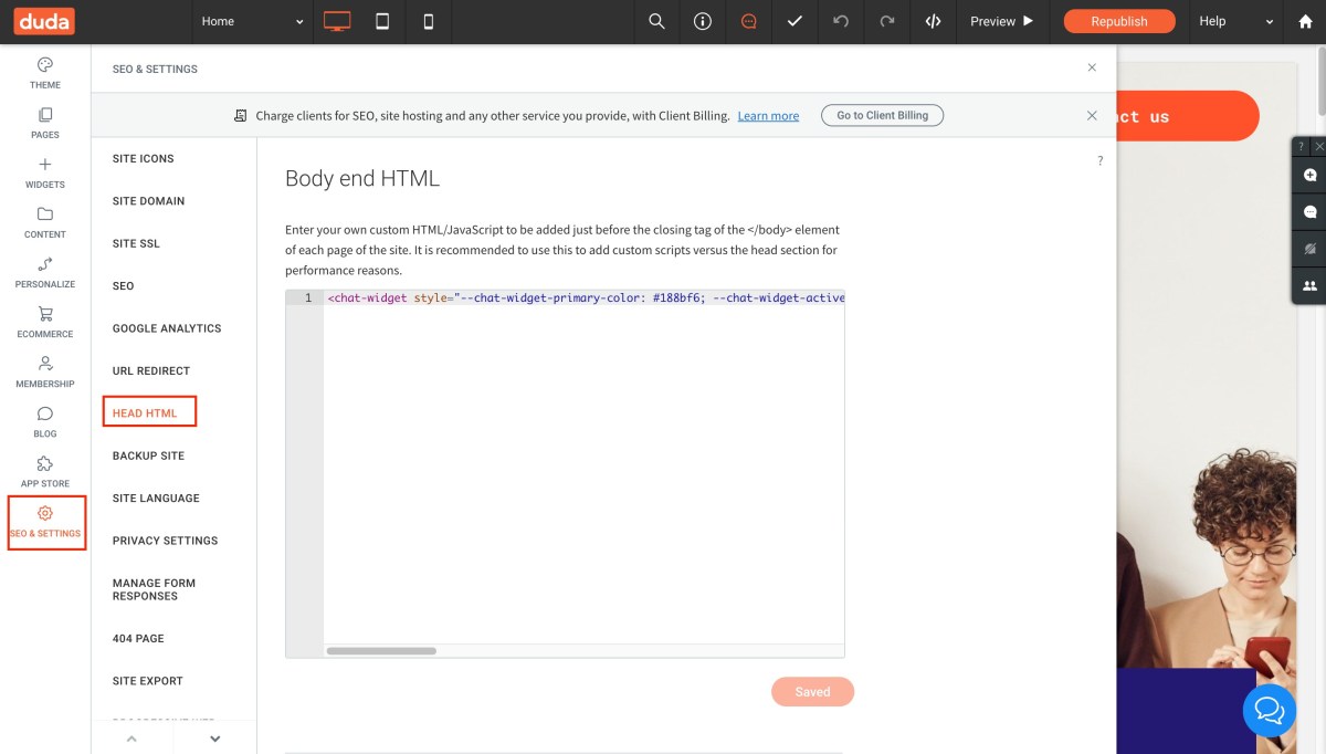 Add HighLevel's Chat Widget to Your Duda Website 3 hlGsehMfpbnRSL1HLQtvFzqWsVKnjg7edQ