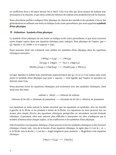 Le type a indique que le gant protège . Lecon Equations De Reaction Nagwa