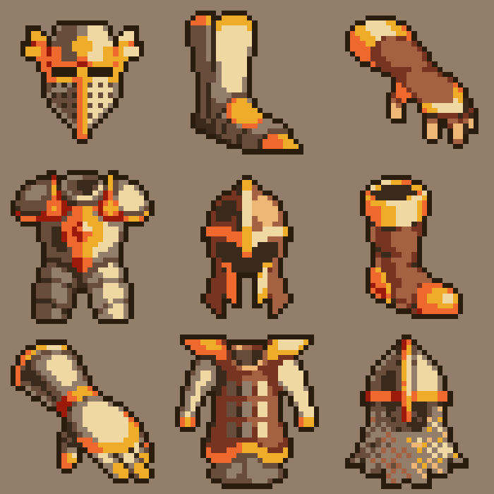100 Pixel Art Armor Icons Game Art Partners