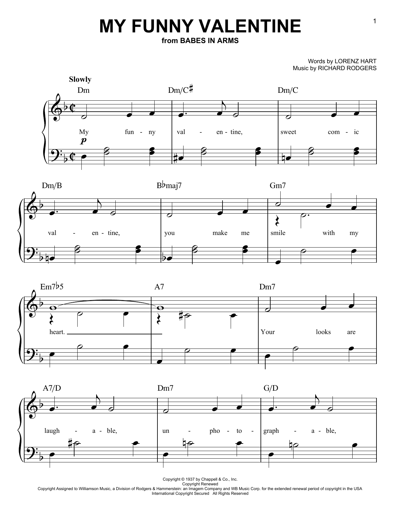 images My Funny Valentine Noten my funny valentine noten rodgers hart klavier leicht