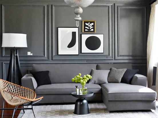 Modern black and grey living room decor ideas and inspiration