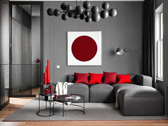 Red black grey living room ideas decor inspiration