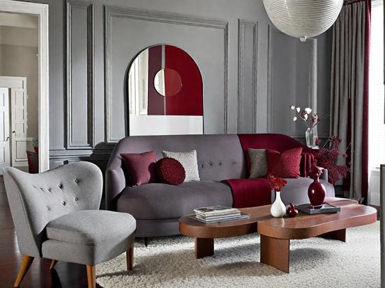Grey and red living room decor ideas inspiration shop now