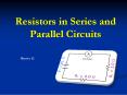 Ppt Resistors In Series And In Parallel Powerpoint