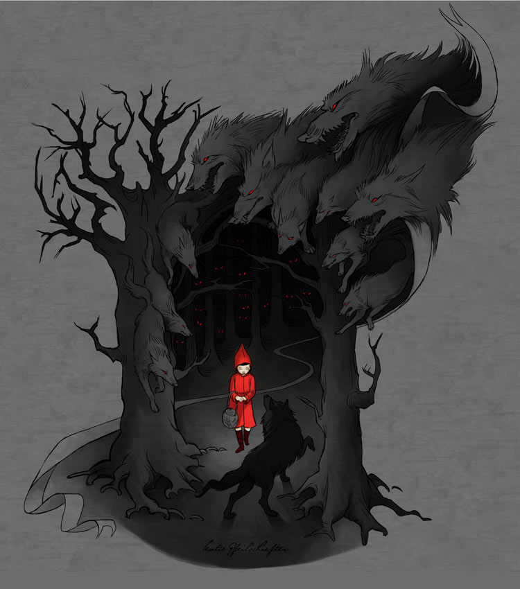 pic Dark Red Riding Hood Drawings neonscope