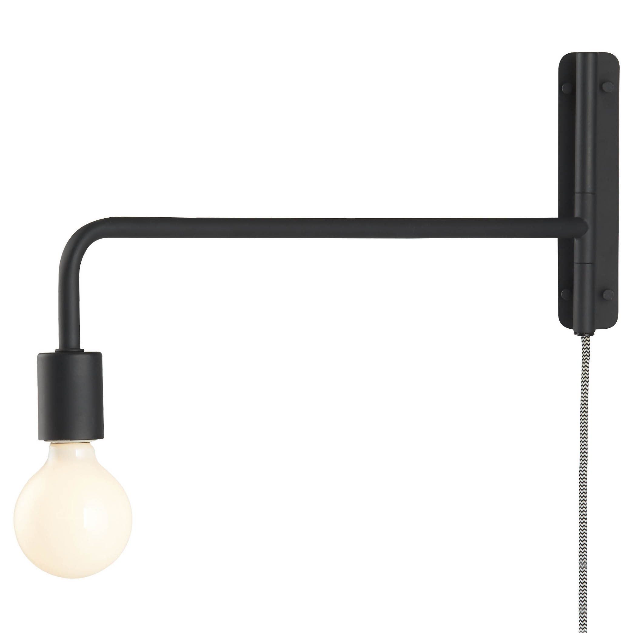 Lnc 1 Light Black Plug In Industrial Wall Lamp Adjustable Wall Sconces 2 Pack Walmart Com Walmart Com