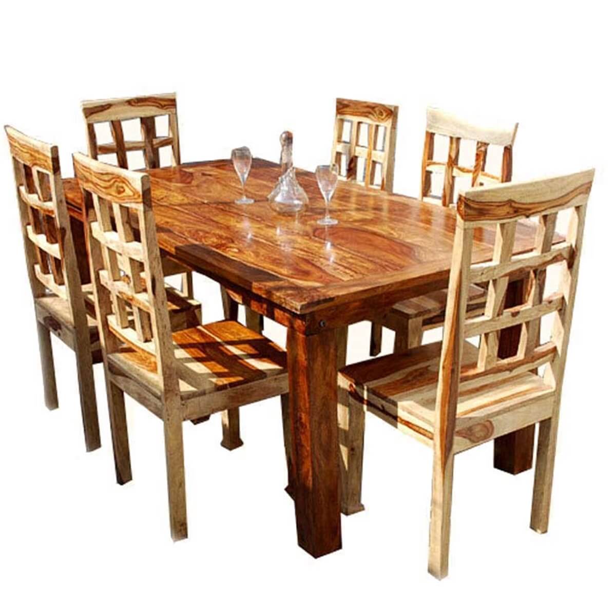 Portland Contemporary 7pc Waffle Back Dining Room Table Set