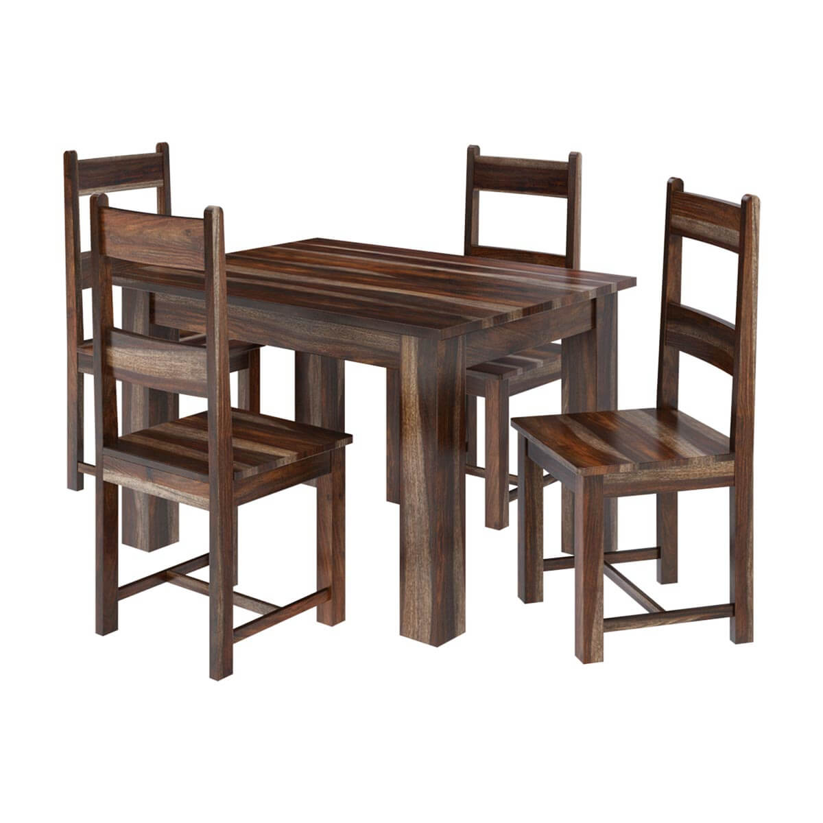 Alabama Modern Rustic Solid Wood Dining Table And Chair Set