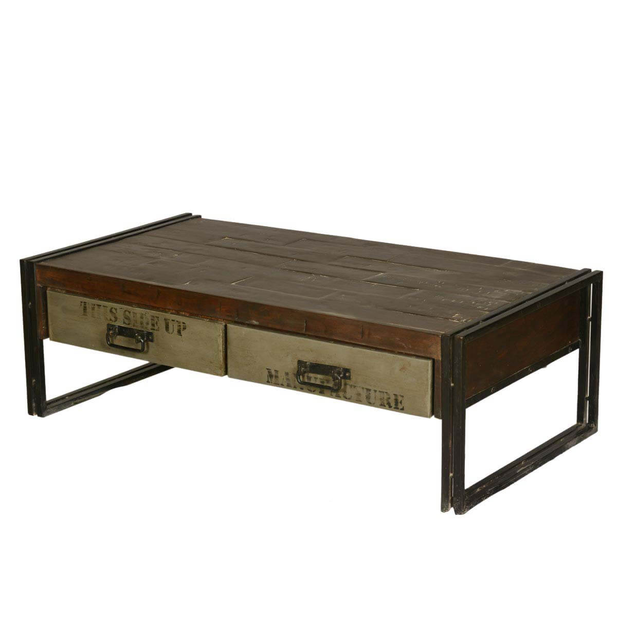 Philadelphia Modern Rustic Reclaimed Wood Metal Coffee Table
