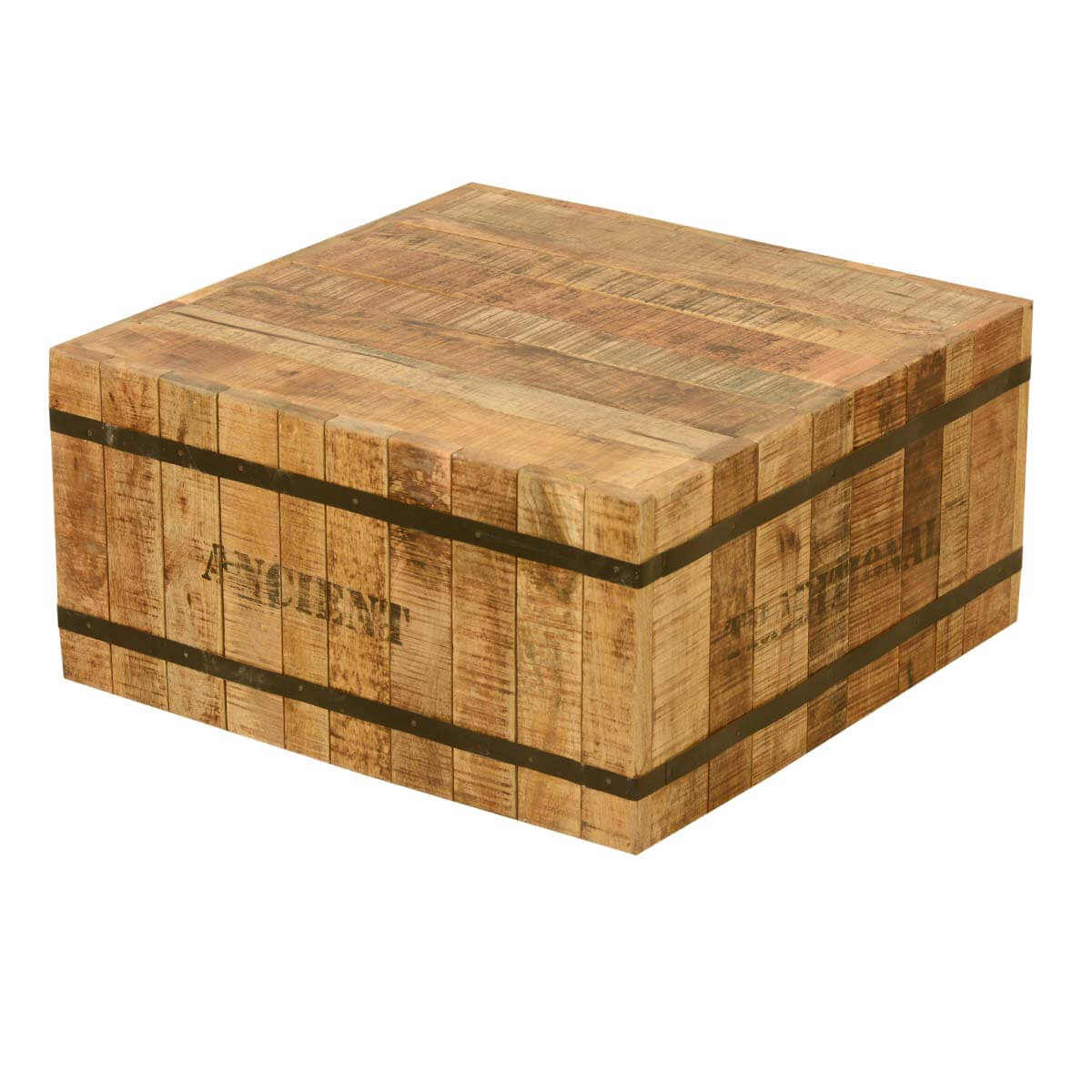 Modern Rustic Solid Wood Handcrafted Square Coffee Table