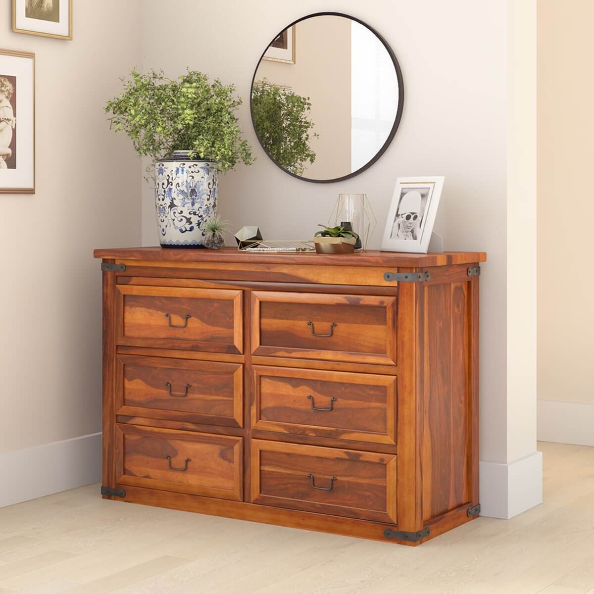 Classic Shaker Solid Wood Bedroom Dresser Chest With 6 Drawers