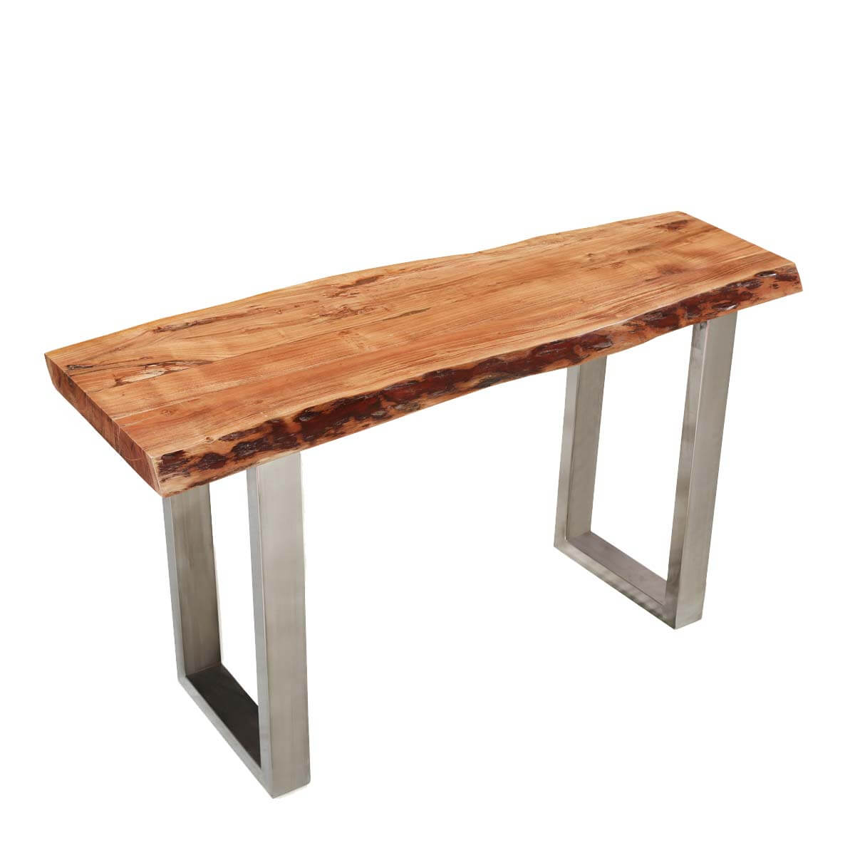 Natural Edge Acacia Wood Steel Hall Console Table