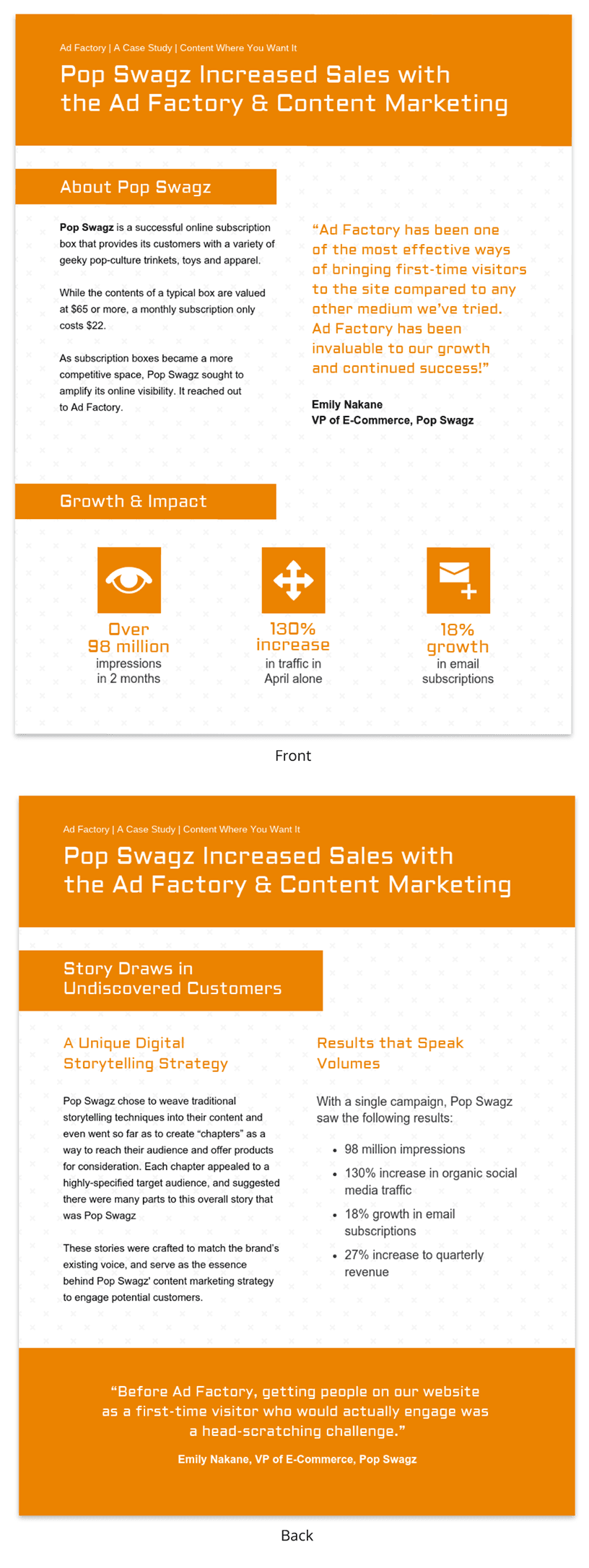 Orange Content Marketing Case Study Template