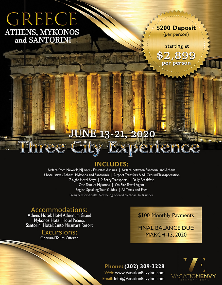 Get daily travel tips & deals! Summer Vacation Greece 3 City Package