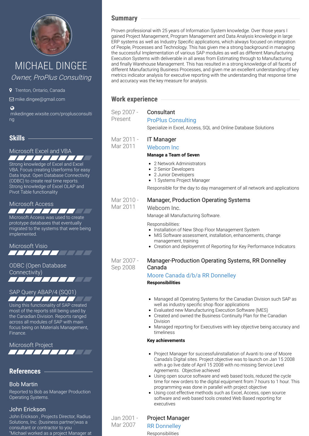 Nov 17, 2021 · sample ceo resume—see more templates and create your resume here. It Manager - Resume Samples and Templates | VisualCV