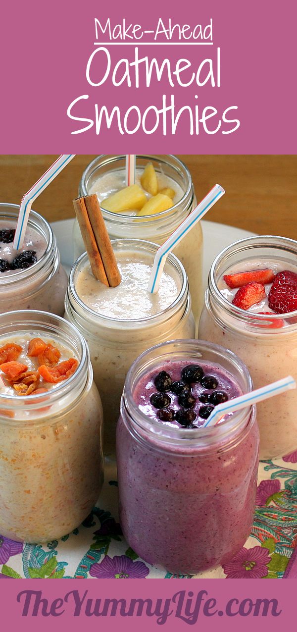 photo Oatmeal Yogurt Smoothie Recipes make ahead oatmeal smoothies