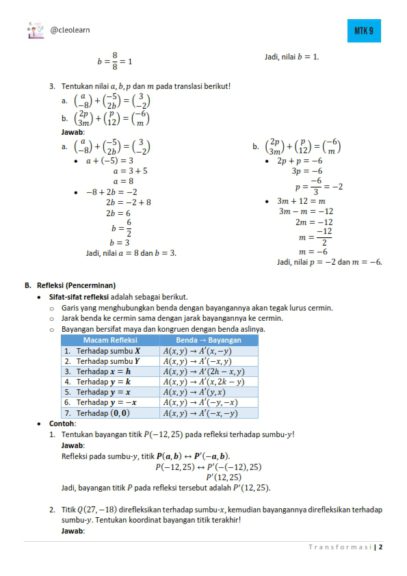 Ph transformasi geometri smp kelas 9 draft. Ambisnotes | Transformasi Kelas 9 - Ambisnotes