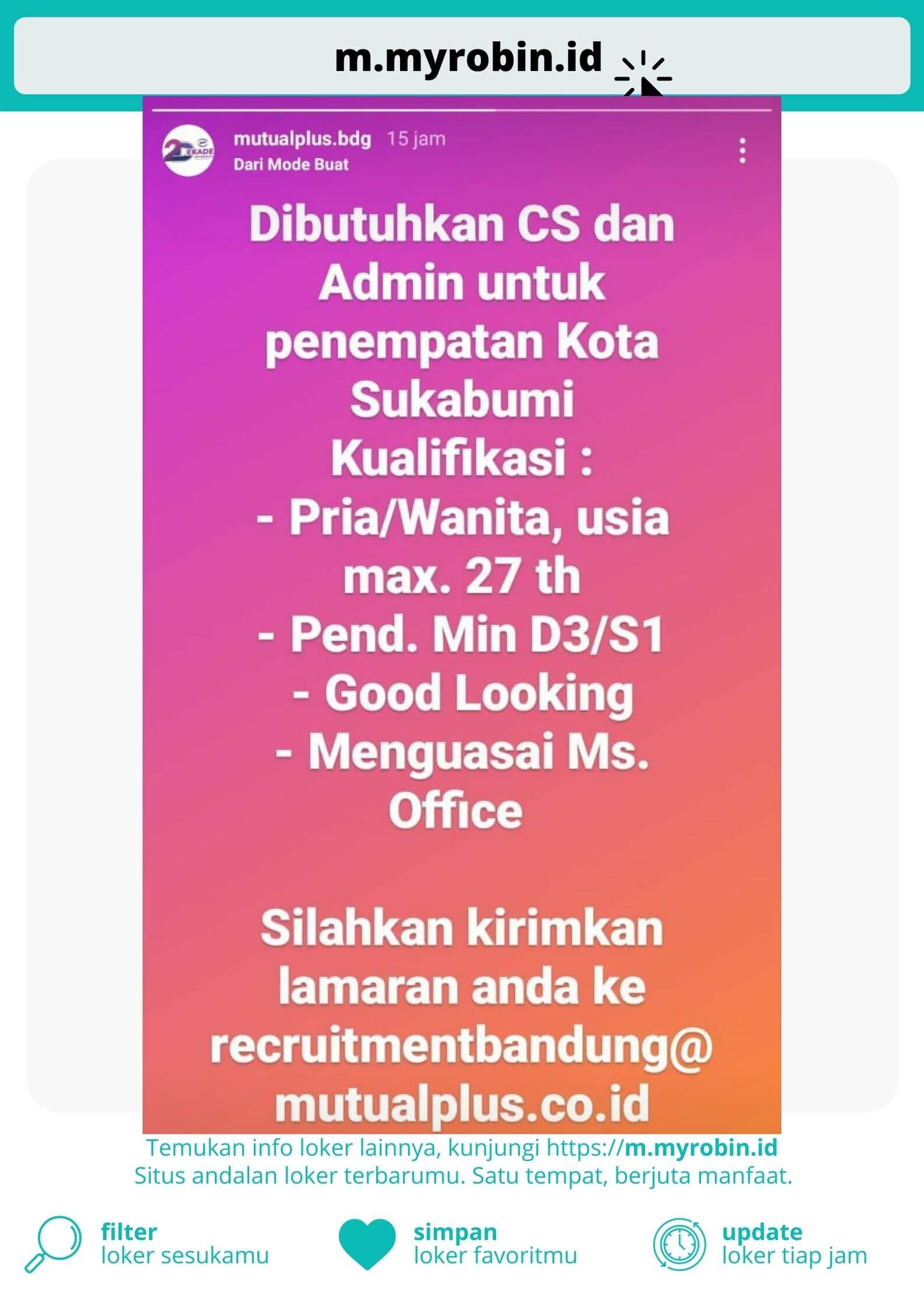 Mutualplus memiliki kantor representative di jakarta, medan, pekanbaru, yogyakarta,. Lowongan Kerja Di Tual Myrobin Id Aplikasi Cari Kerja Disekitarmu