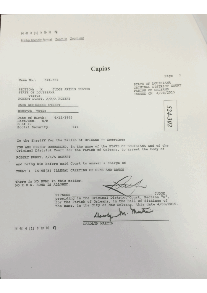 Page 3 of Robert Durst indictment