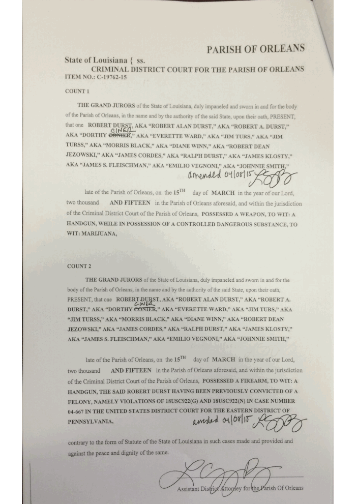 Page 5 of Robert Durst indictment