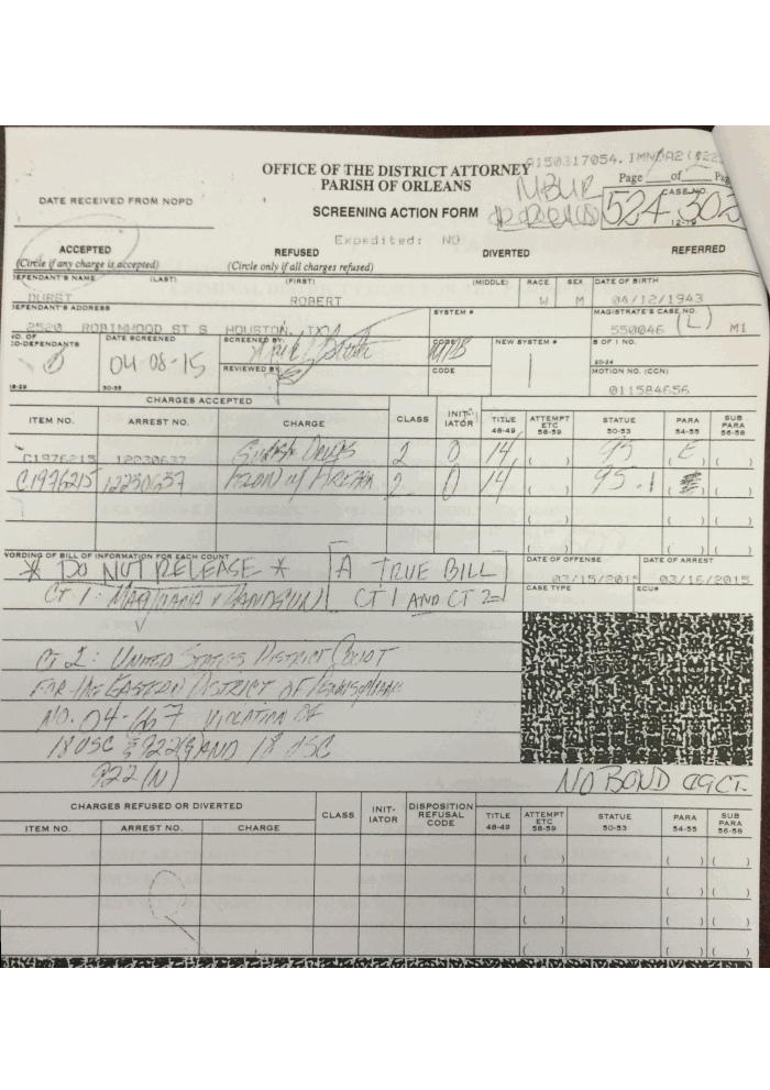 Page 6 of Robert Durst indictment