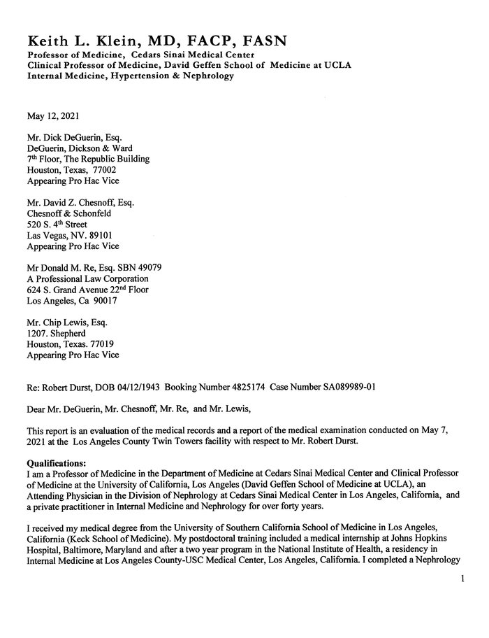 Page 22 of Robert Durst Emergency Motion