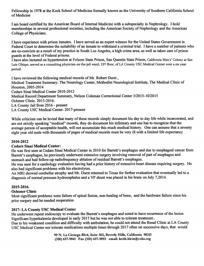 Page 23 of Robert Durst Emergency Motion