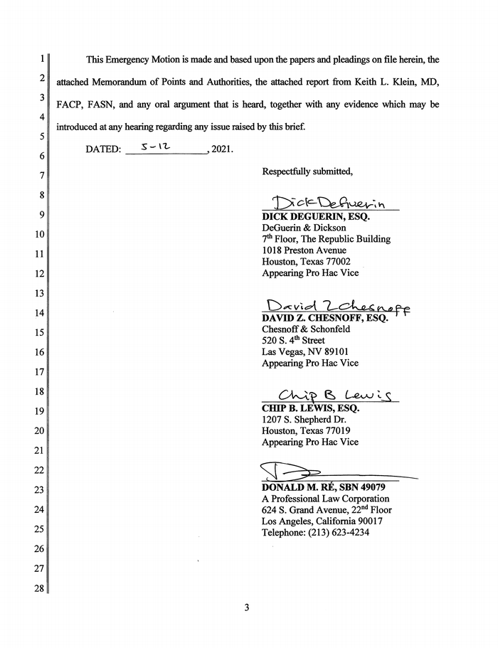 Page 3 of Robert Durst Emergency Motion