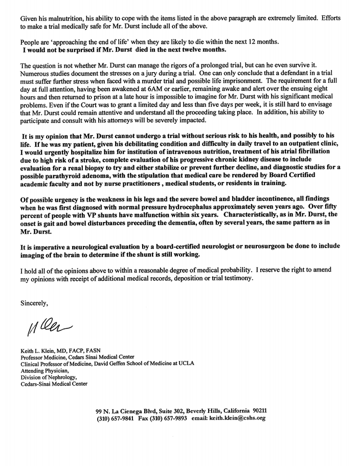Page 30 of Robert Durst Emergency Motion