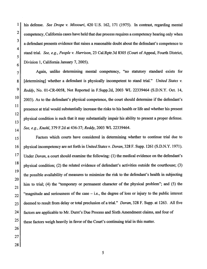 Page 8 of Robert Durst Emergency Motion
