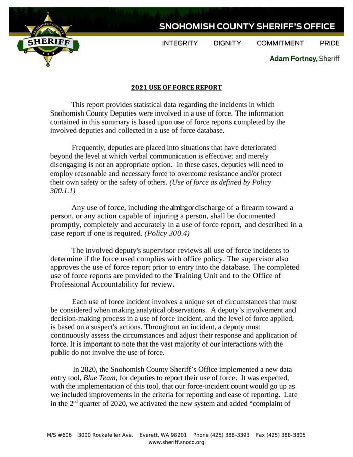 2021 Use Of Force Report DRAFT - DocumentCloud