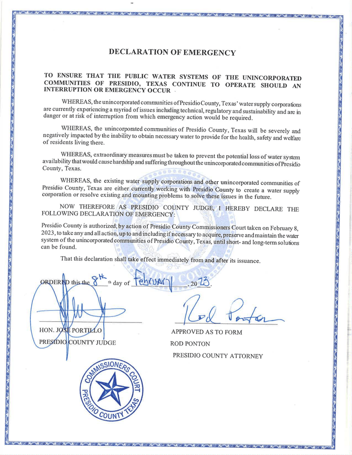 DECLARATION OF' EMERGENCY - DocumentCloud