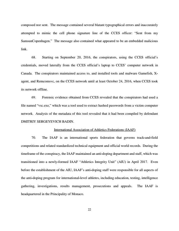 Page 22 of Russian indictment