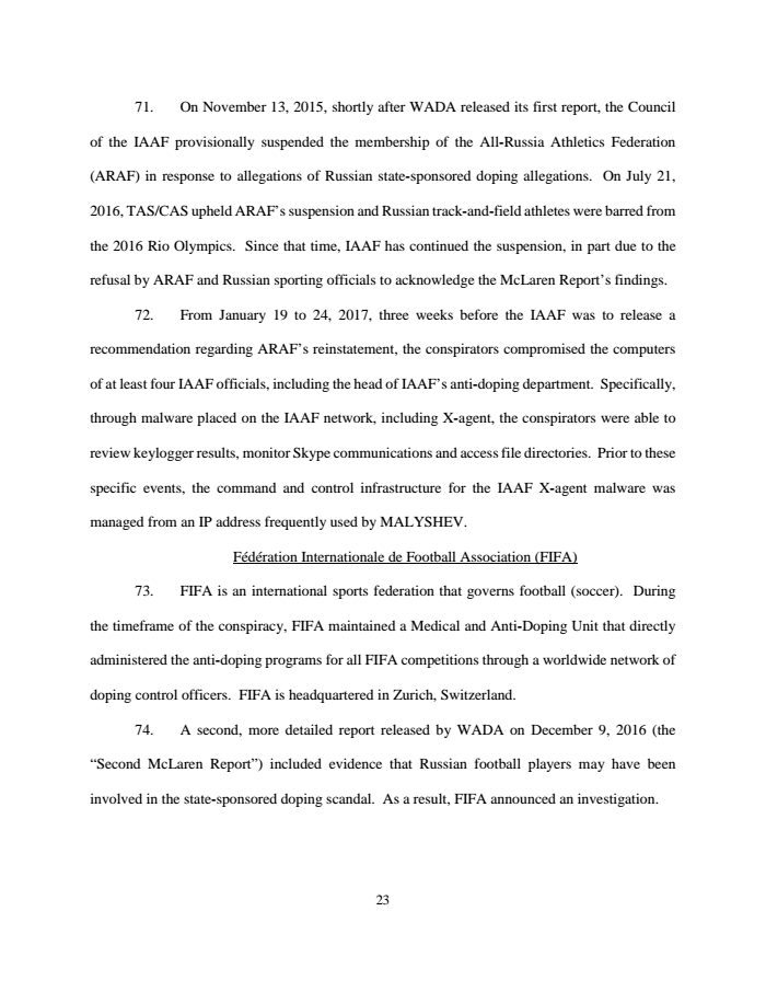 Page 23 of Russian indictment