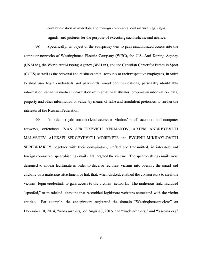 Page 33 of Russian indictment