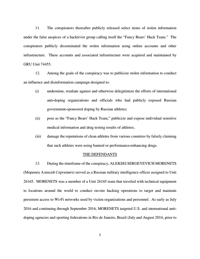 Page 5 of Russian indictment
