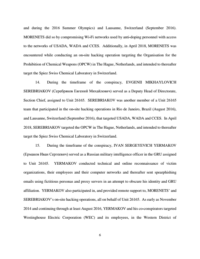Page 6 of Russian indictment