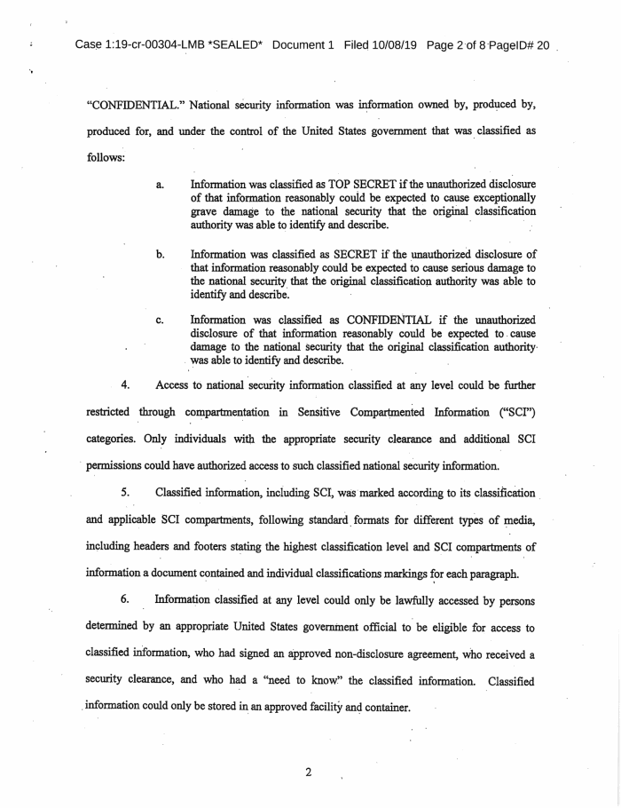 Page 2 of LEAK CASE Indictment