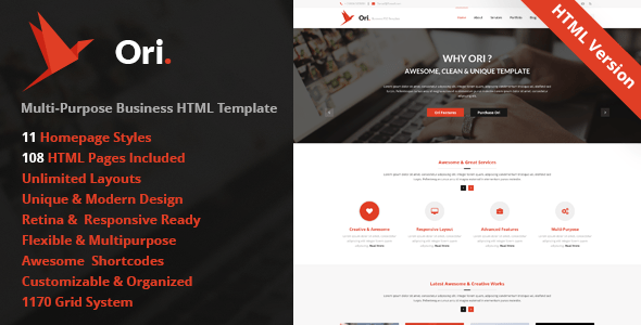 Ori Multi Purpose Business Html Template By 7oroof Themeforest
