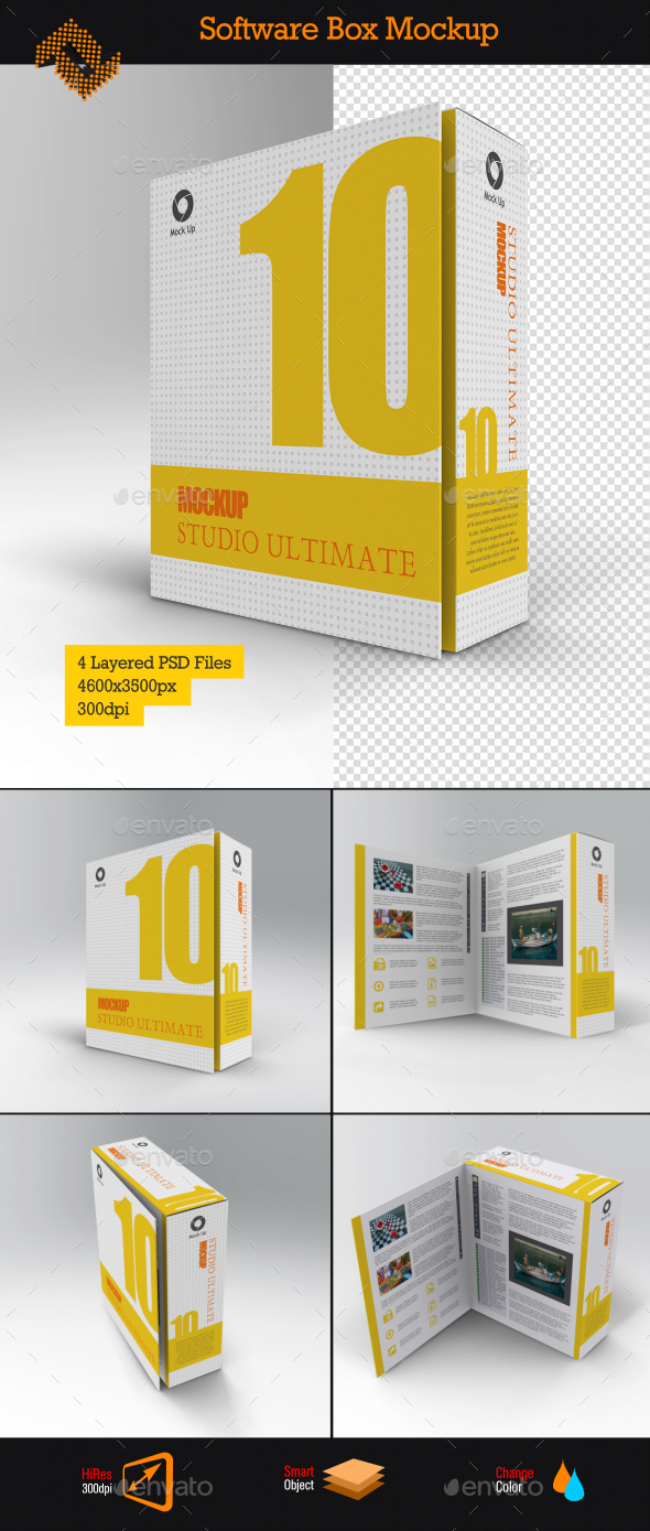 The home of boxshot, origami, barcode, koru and ai toolbox software for making 3d product and packaging mockups of flat 2d artwork. Software Book Style Box Mockup By Fusionhorn Graphicriver