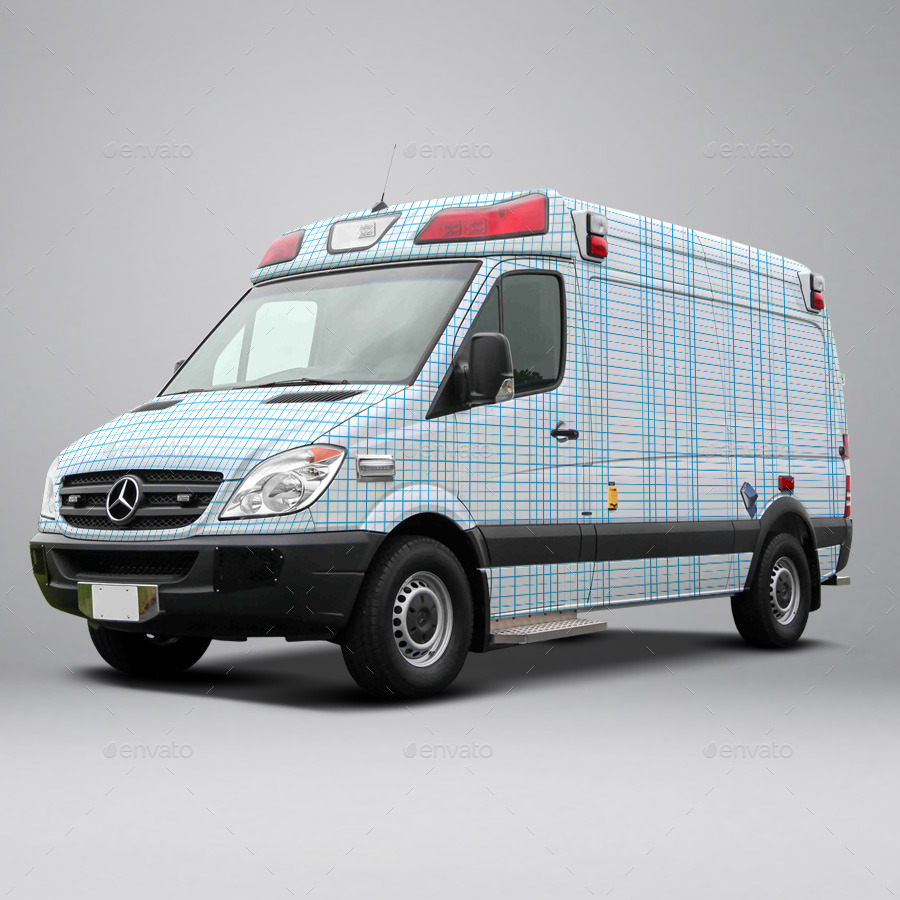 2014 Mercedes Sprinter Ambulance Wrap MockUp by Pascau