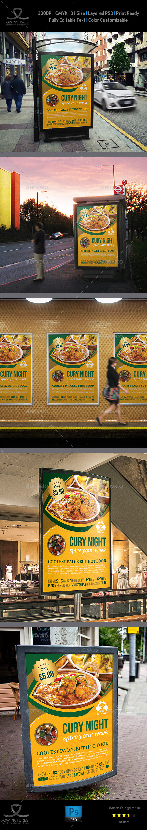 Indian Restaurant Poster Template By Owpictures Graphicriver