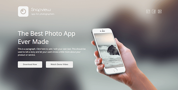 Snapview Mobile App Landing Template By Muse Master Themeforest