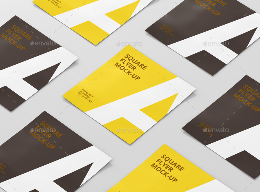 Square label mockup psd set. Square Flyer Mock Up By Visconbiz Graphicriver