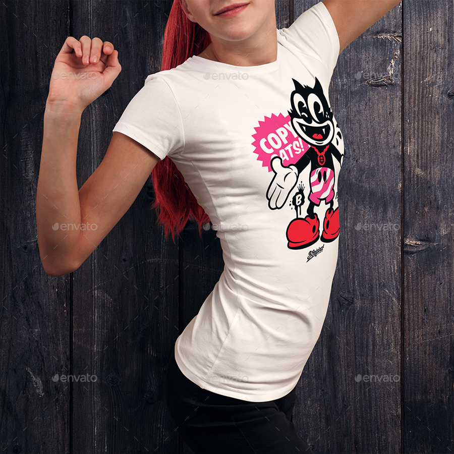 Teenage Girl Tshirt Mockup by vasaki GraphicRiver