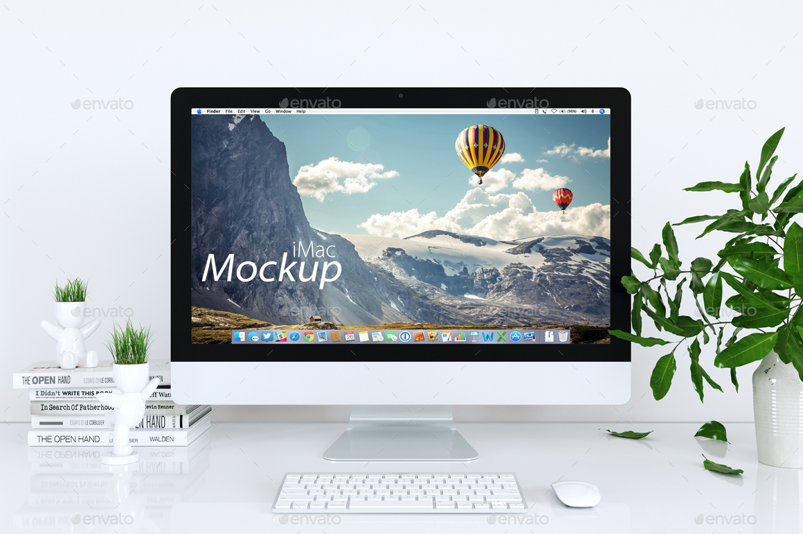 Free designer workplace website mockup for screen template 2018. Mock Up Mac In White By Feverik Graphicriver