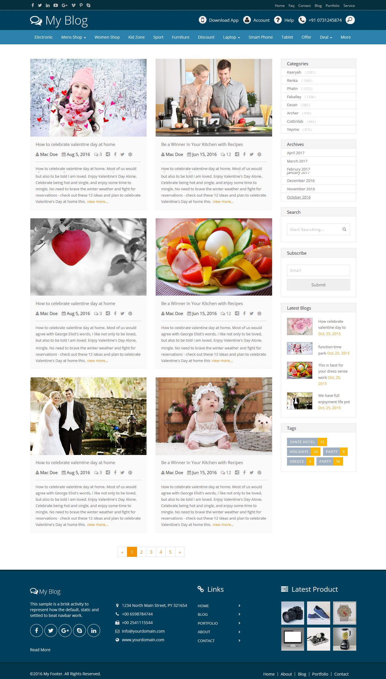Power Bootstrap Blog Layout Design by Designcollection